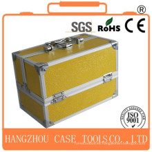 golden aluminum hairdresser tool case for sale